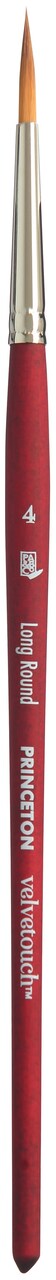 Princeton Series 3950 Velvetouch Synthetic Mixed Media Brush-Short Handle Short Round Size 4